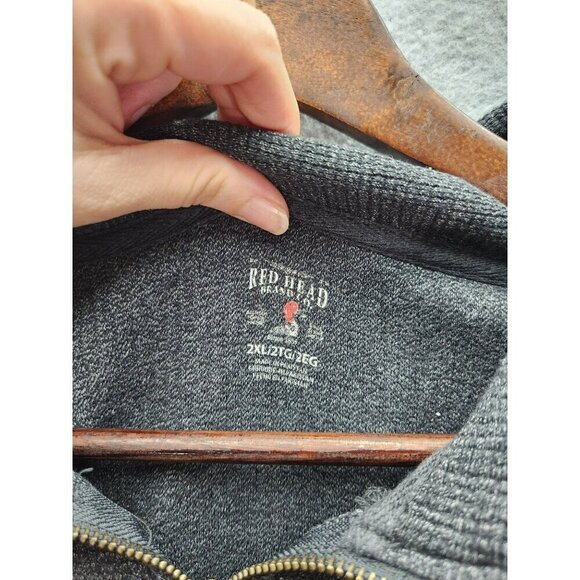 Red Head Mens 2XL 1/4 Zip Pullover Sweater  Cotton & Polyester Blend  Charcoal G - Picture 2 of 4